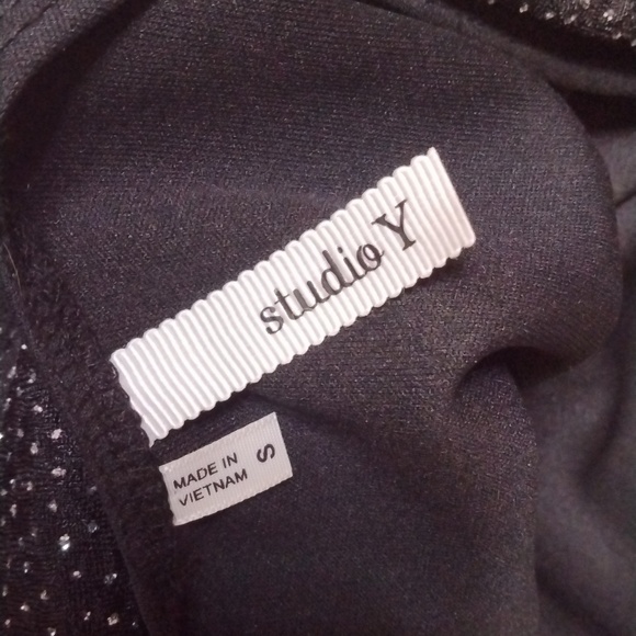Beautiful Studio Y sparkly glitter drape open back cocktail black dress SIZE Sm - Picture 7 of 8